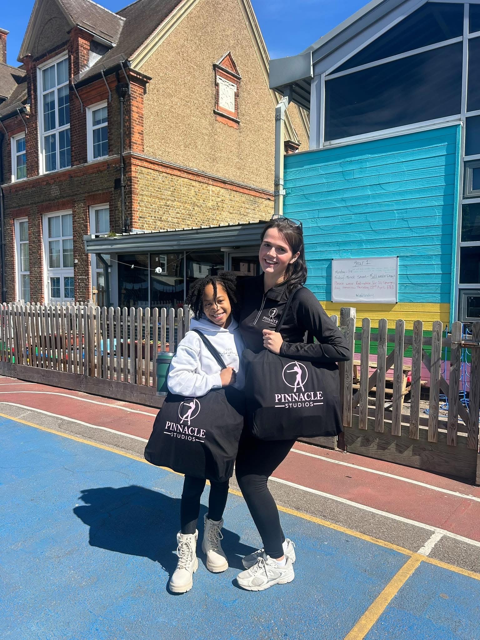 Kirsty and a Pinnacle dancer at a community visit